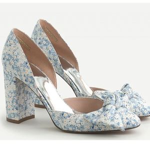 J.crew Bell d'orsey in Liberty Misty Valeria Bow Floral Pumps 3.5" Heel $228 7.5